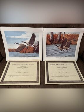 Vintage 1985 R. L. Kothenbeutel Windward & Departure Canada Geese Signed Prints